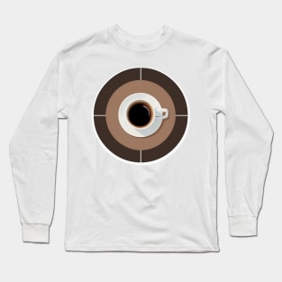 Top-down View of a Coffee Cup on a Brown Plate Long Sleeve T-Shirt